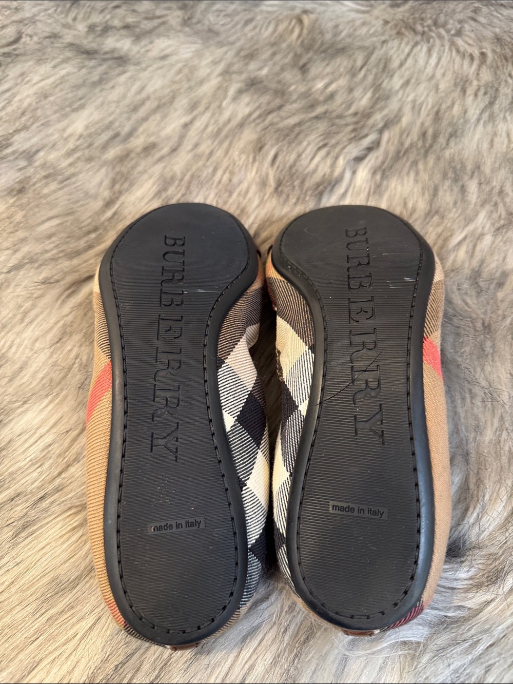 Burberry Classic Brown Plaid Women's Ballet Flats with Gold Hardware Size 38 - Picture 9 of 10